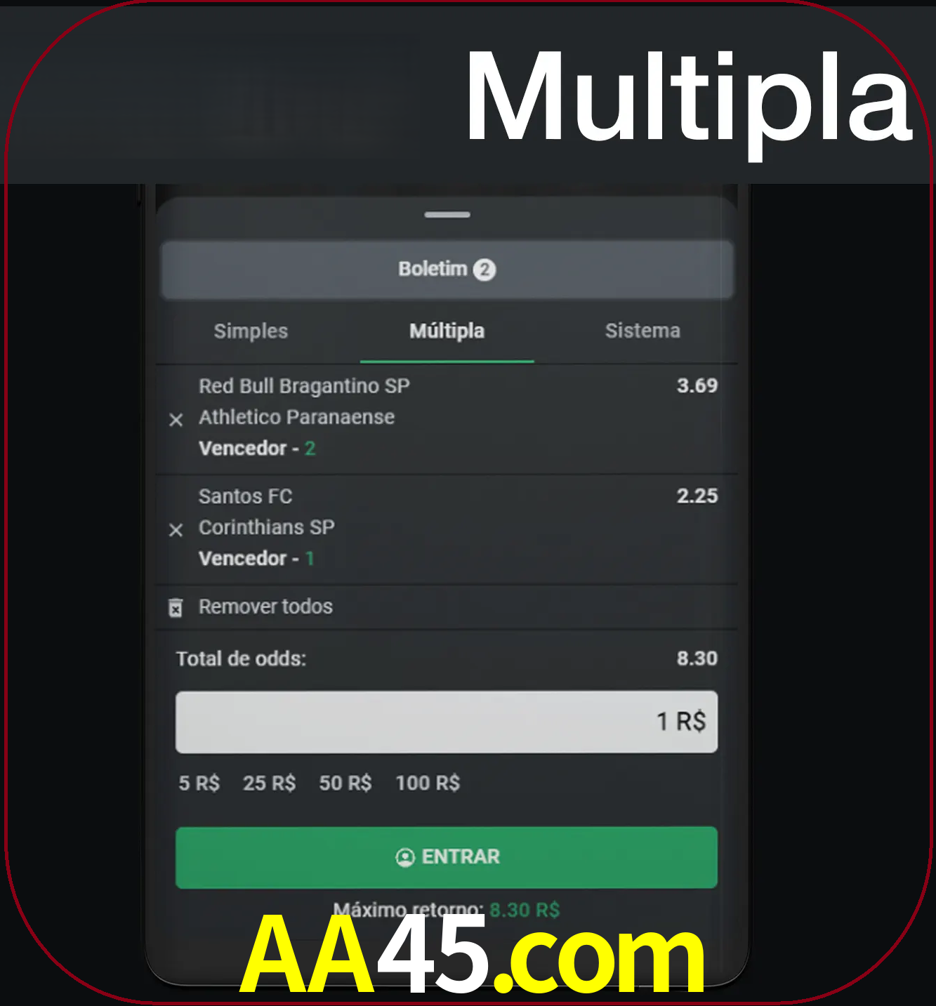 Faça apostas mais valiosas com mais de duas apostas.